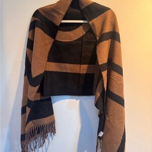 2 Chic Brown and Black Striped Shawl